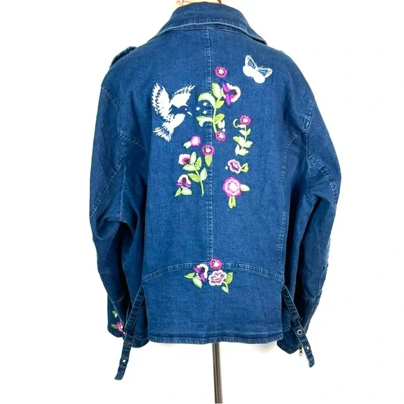 Colleen Lopez embroidered cropped denim jacket - Picture 3 of 7